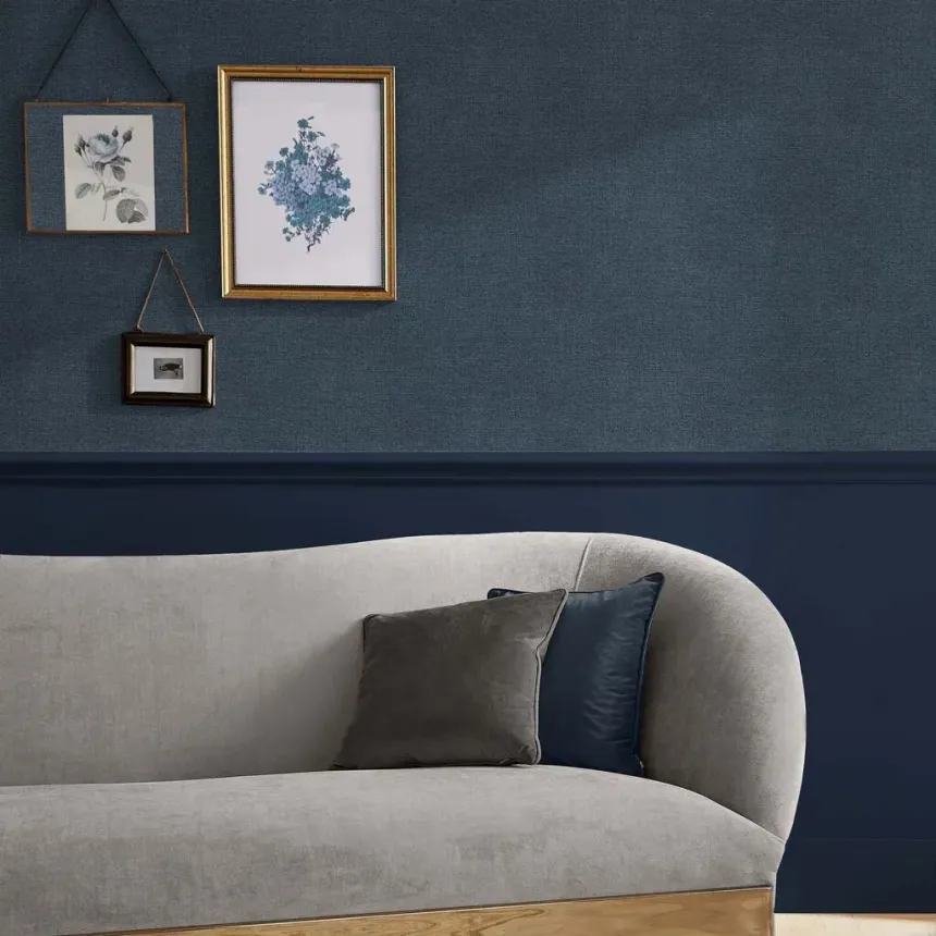 Tapete, blau, Stoffoptik, 118033, Arboretum, Graham Brown Premium