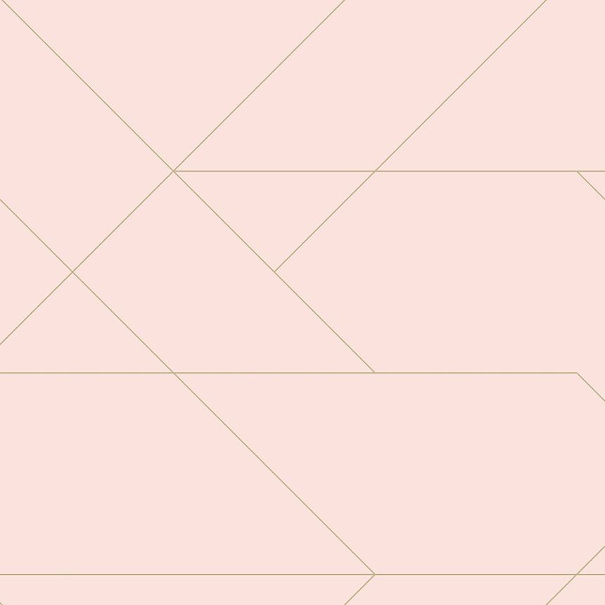 Rosa Vliestapete mit geometrischen Linien 139211, Art Deco, Esta