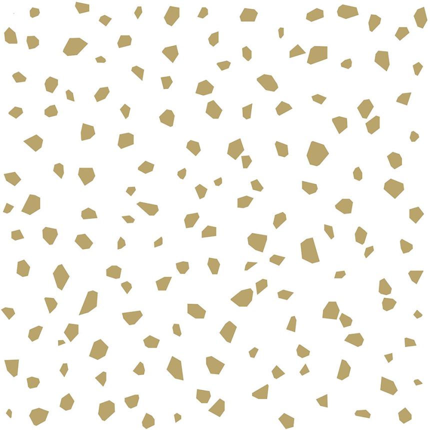 Weiße Vliestapete, unregelmäßige Goldformen 139133, Black & White, Esta