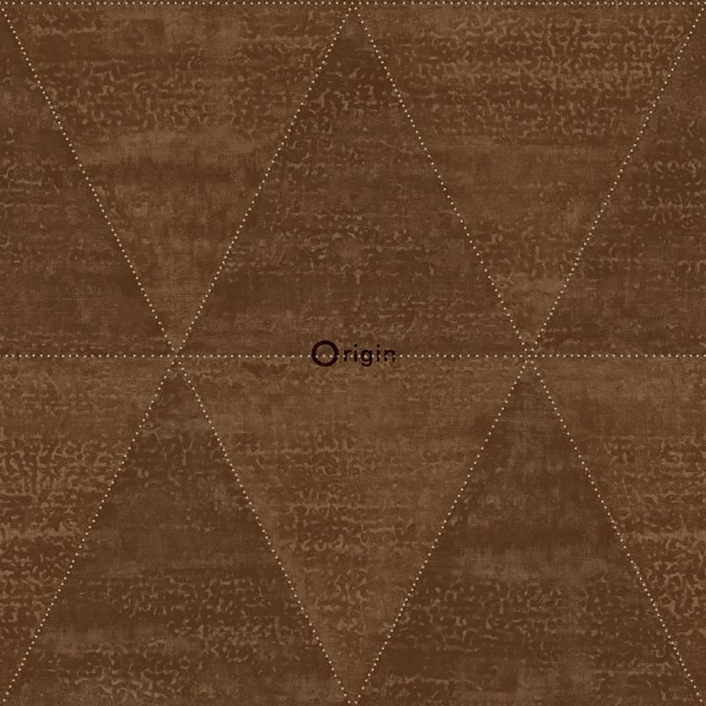 Braune Vliestapete, Imitation von Metalldreiecken 337604, Matières - Metal, Origin