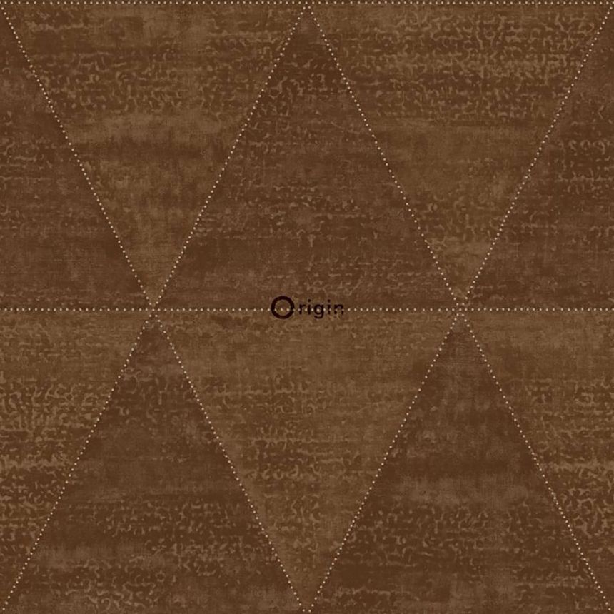 Braune Vliestapete, Imitation von Metalldreiecken 337604, Matières - Metal, Origin