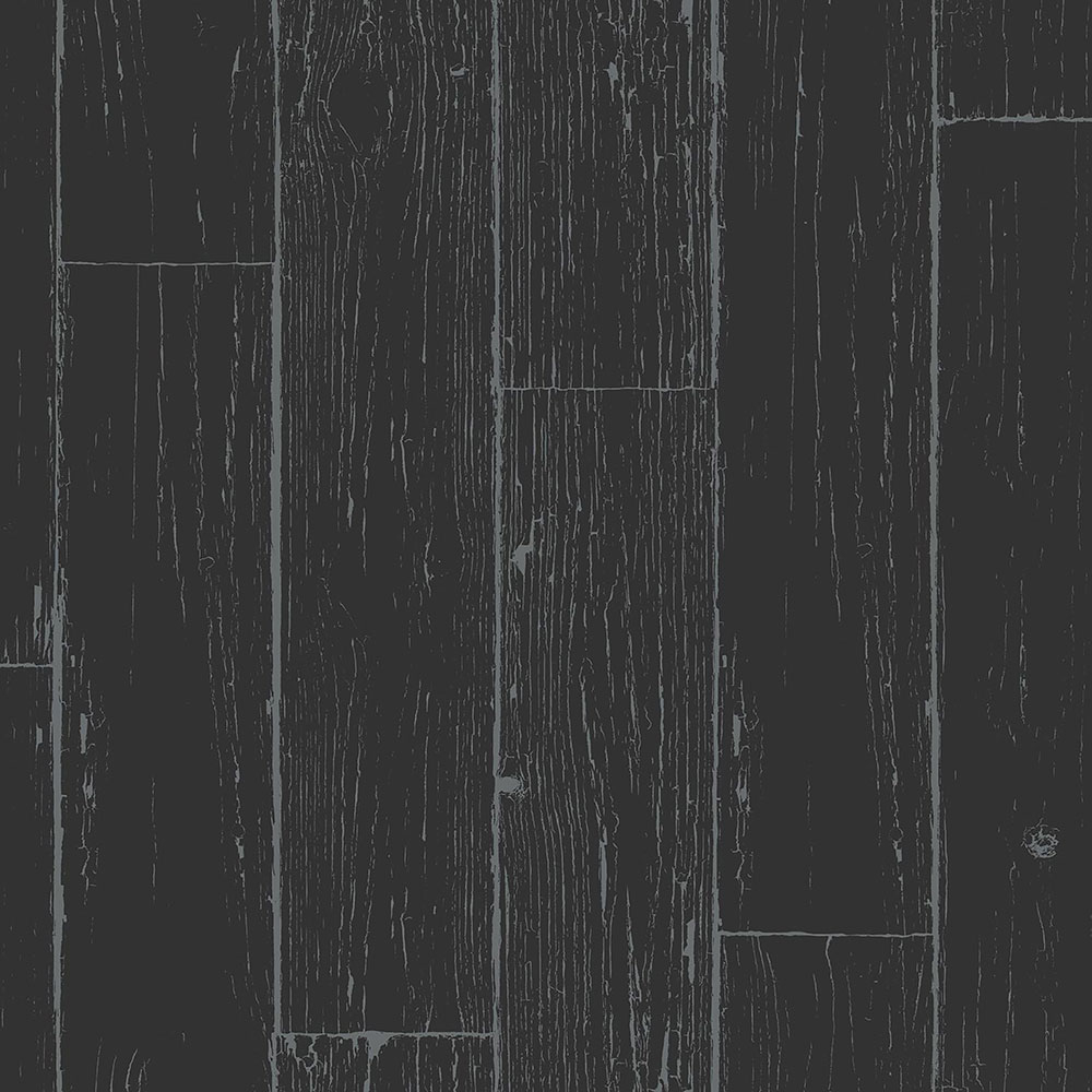 Tapete in schwarz-silberner Holzoptik, Dielen, 347542, Matières - Wood, Origin
