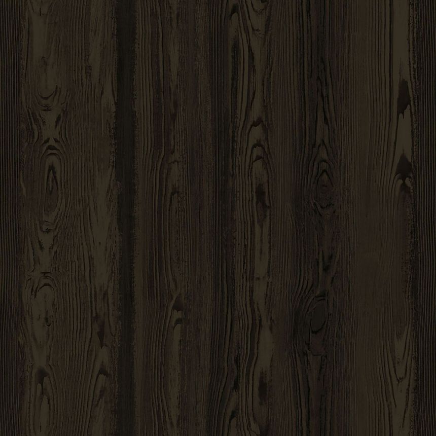 Tapete in schwarzer Holzoptik, 347526, Matières - Wood, Origin