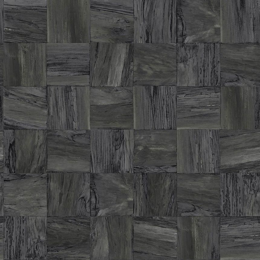 Tapete in grau-schwarzer Holzoptik, 347520, Matières - Wood, Origin