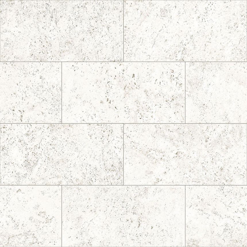 Grau-weiße Vliestapete, Steinverkleidung imitiert 347580, Matières - Stone, Origin