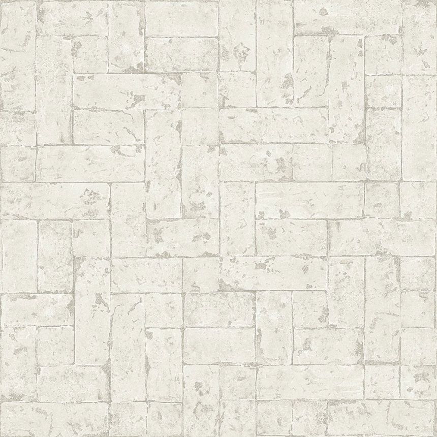 Graue Vliestapete, Imitation von Steinverkleidung 347568, Matières - Stone, Origin