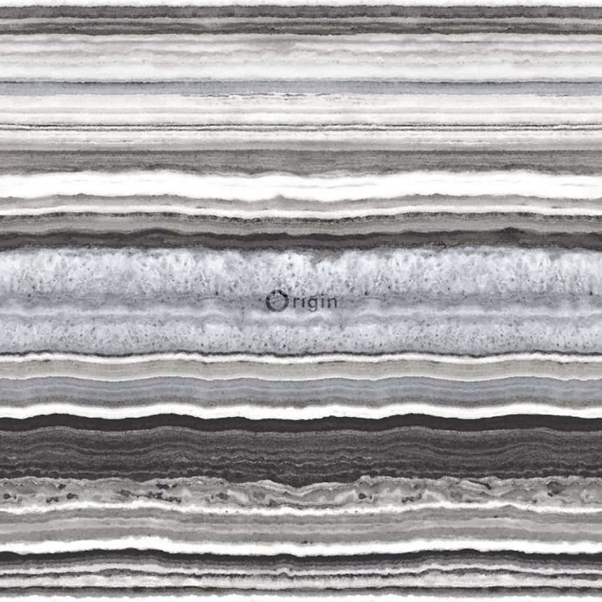 Grau-schwarz marmorierte Vliestapete für die Wand 337238, Matières - Stone, Origin