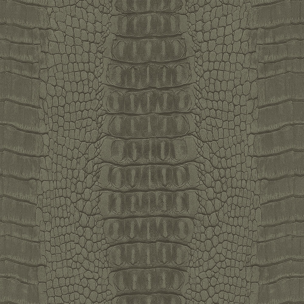 Khakifarbene Vliestapete für die Wand, Krokodillederimitat 347774, Luxury Skins, Origin