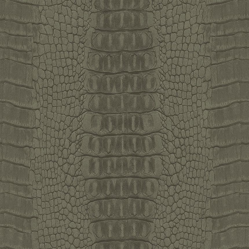 Khakifarbene Vliestapete für die Wand, Krokodillederimitat 347774, Luxury Skins, Origin