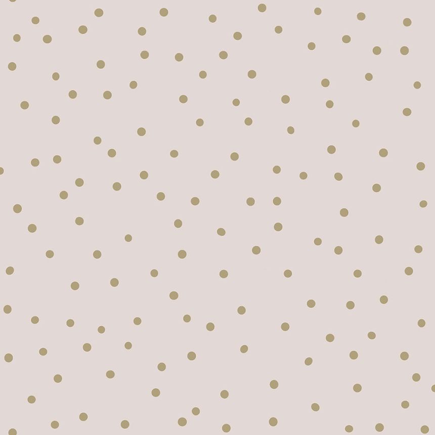 Altrosa Vliestapete für die Wand, goldene Punkte 139274, Forest Friends, Esta