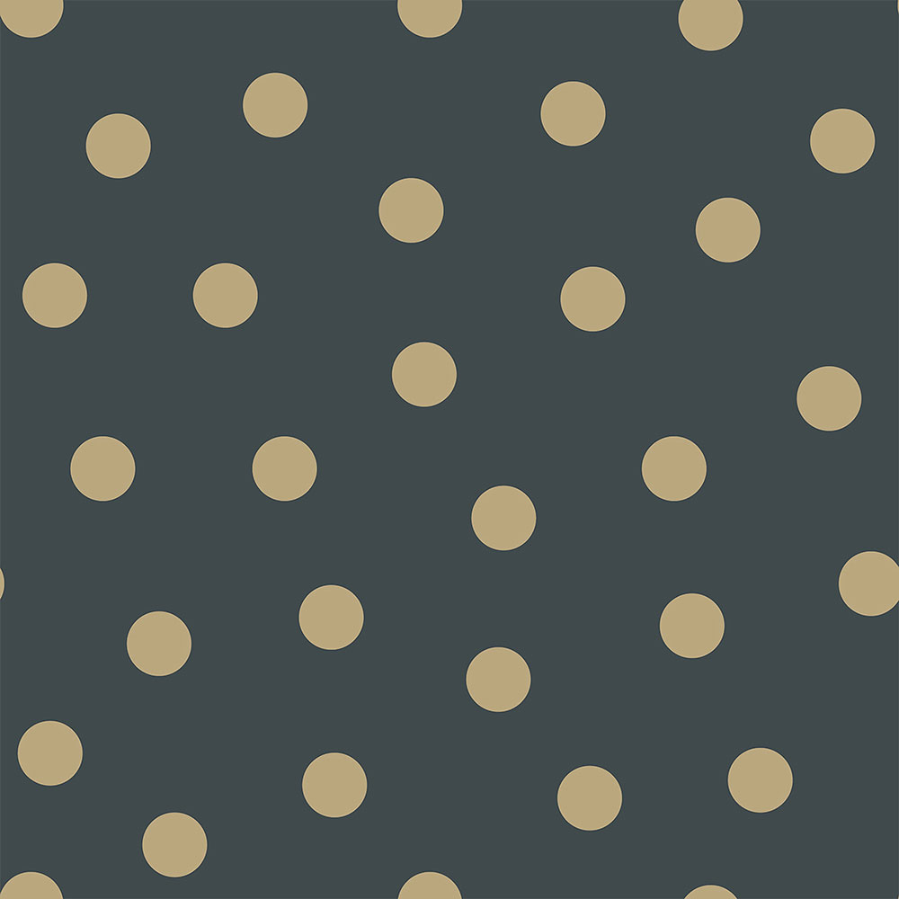 Graublaue Vliestapete mit goldenen Punkten 139246, Forest Friends, Esta