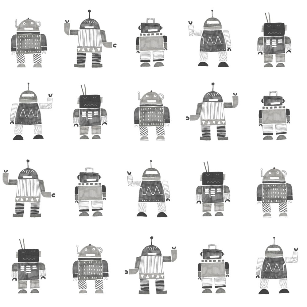 Vlies Kindertapete für die Wand, Roboter 138939, Little Bandits, Esta