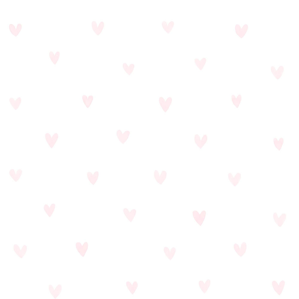 Weiße Vliestapete mit rosa Vintage-Herzen 138915, Little Bandits, Esta