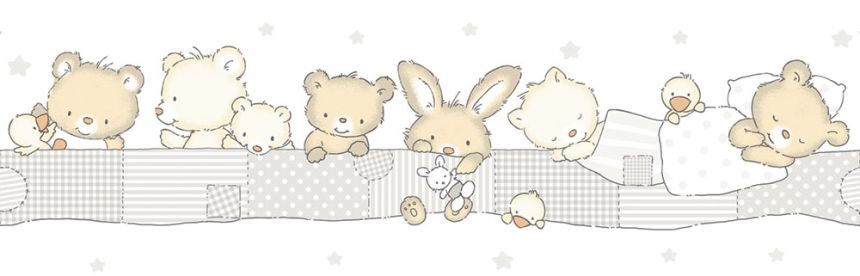 Selbstklebende Tapetenbordüre für Kinder mit Tieren 471-1, Pippo, ICH Wallcoverings