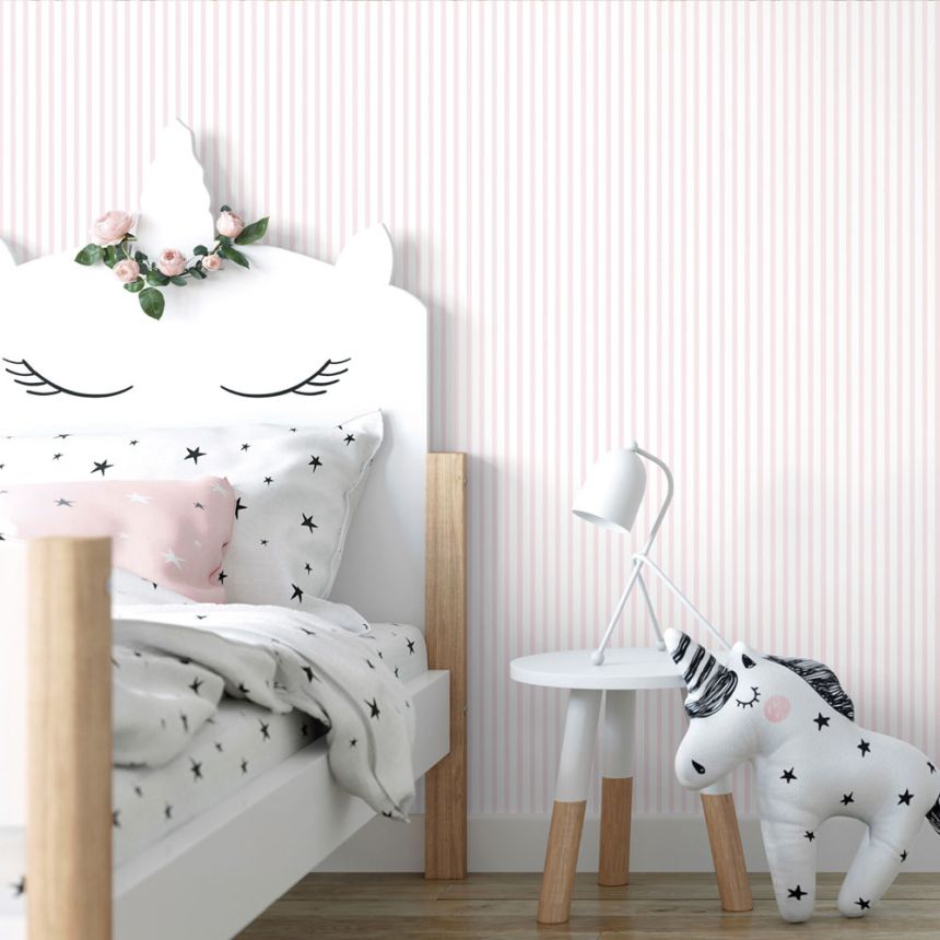 Gestreifte Tapete weiß und grau 462-4, Pippo, ICH Wallcoverings