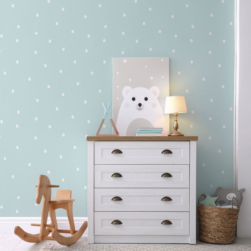 Papiertapete grau mit Punkten / Flecken 460-3, Pippo, ICH Wallcoverings