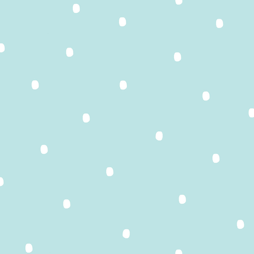 Türkisfarbene Papiertapete mit Punkten / Flecken 460-1, Pippo, ICH Wallcoverings