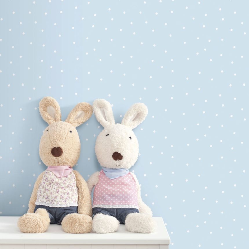 Pinke Papiertapete, weiße Punkten 459-2, Pippo, ICH Wallcoverings