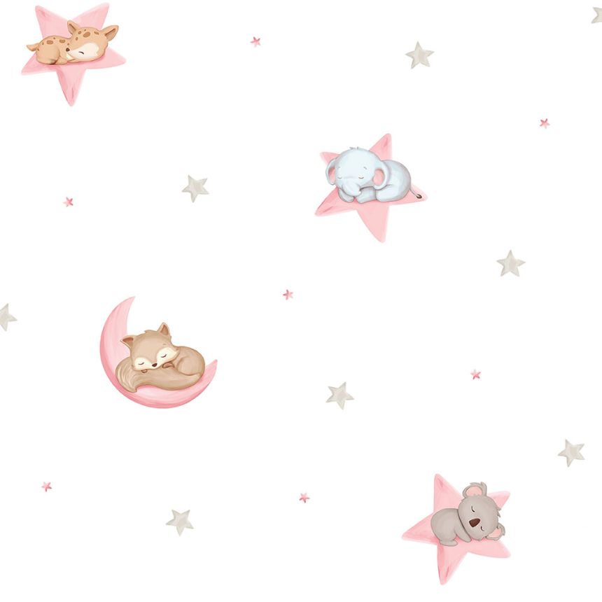 Papier, Kindertapete mit Sternen und Tieren 450-2, Pippo, ICH Wallcoverings