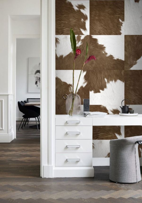 Vliestapete, quadratisches Kalbsledermuster 357242, role 0,5 x 9 m Luxury Skins, Origin