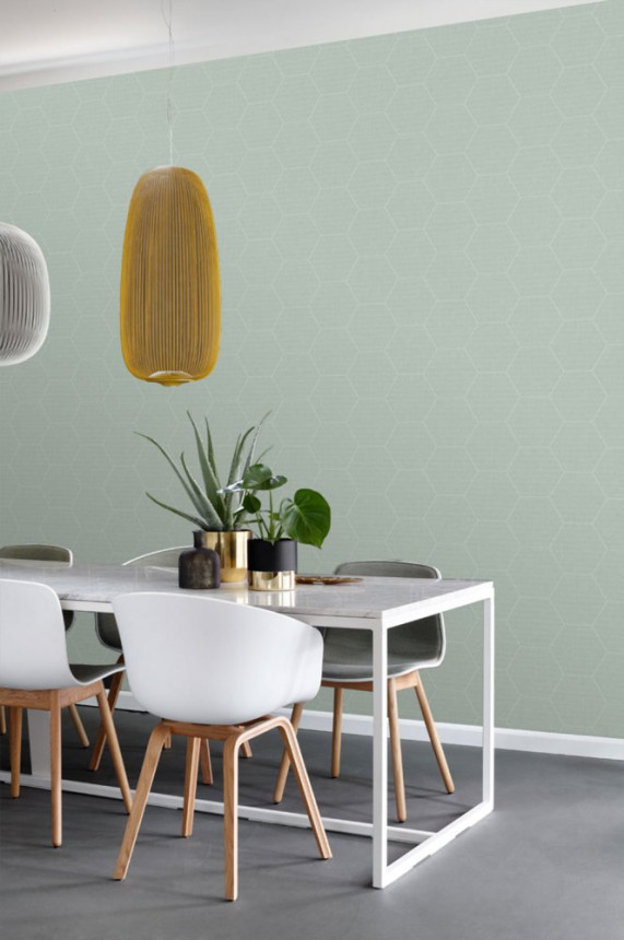 Tapete mit geometrischen Mustern, Sechsecke, Vliestapete 148750, Blush, Esta Home