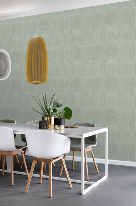 Graue Tapete mit geometrischen Mustern Origami, Vliestapete 148710, Blush, Esta Home