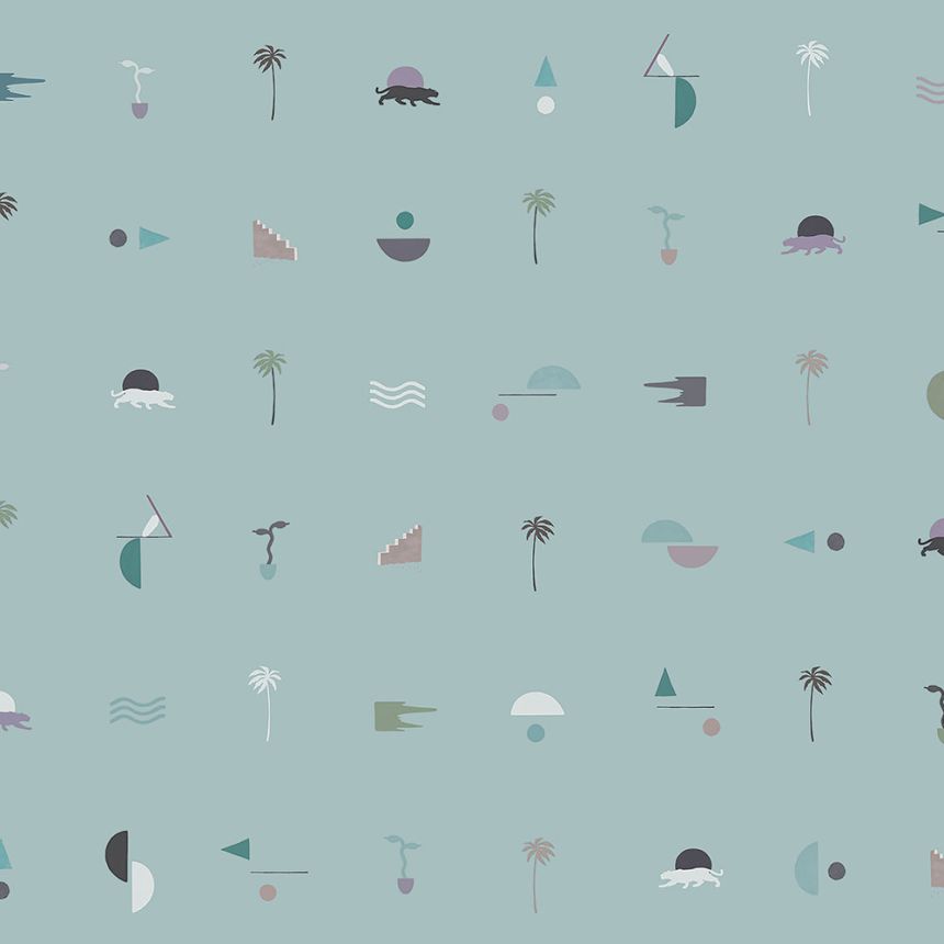 Blaue Tapete, Natur 6510-1, 106x300cm, Batabasta, ICH Wallcoverings