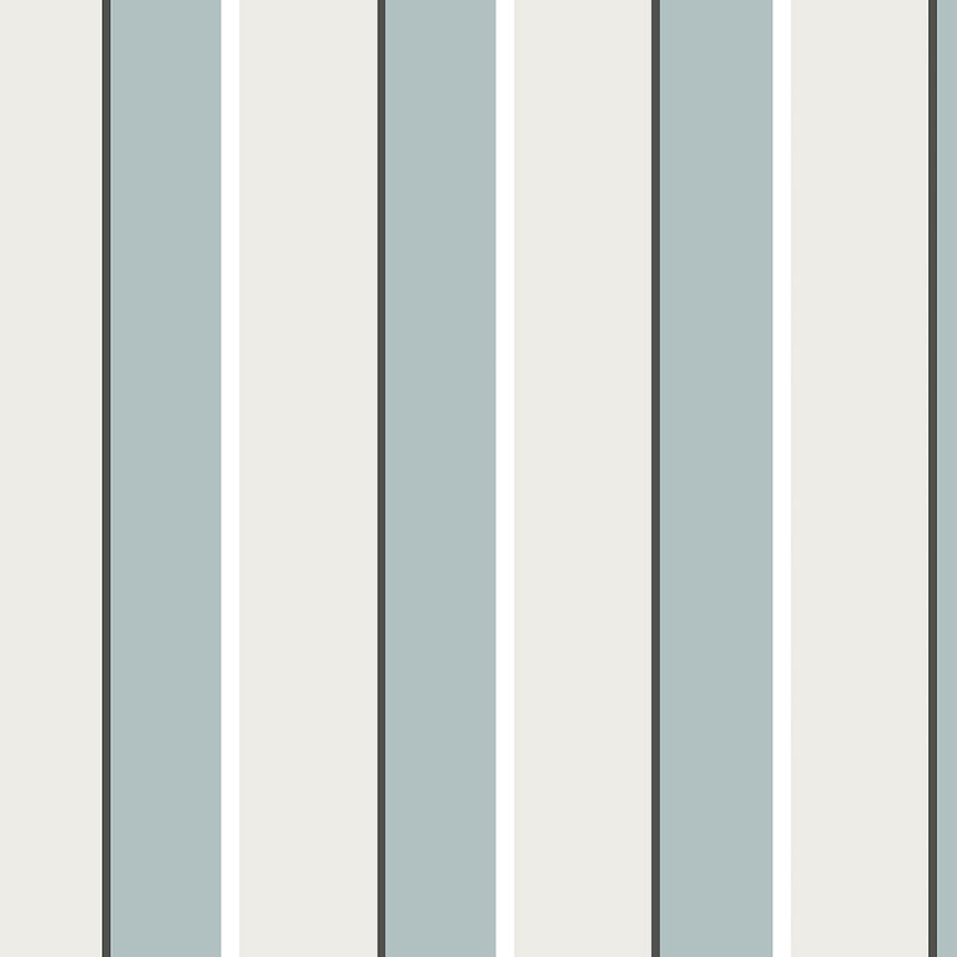 Blau-cremefarbene gestreifte Tapete 6508-1, Batabasta, ICH Wallcoverings
