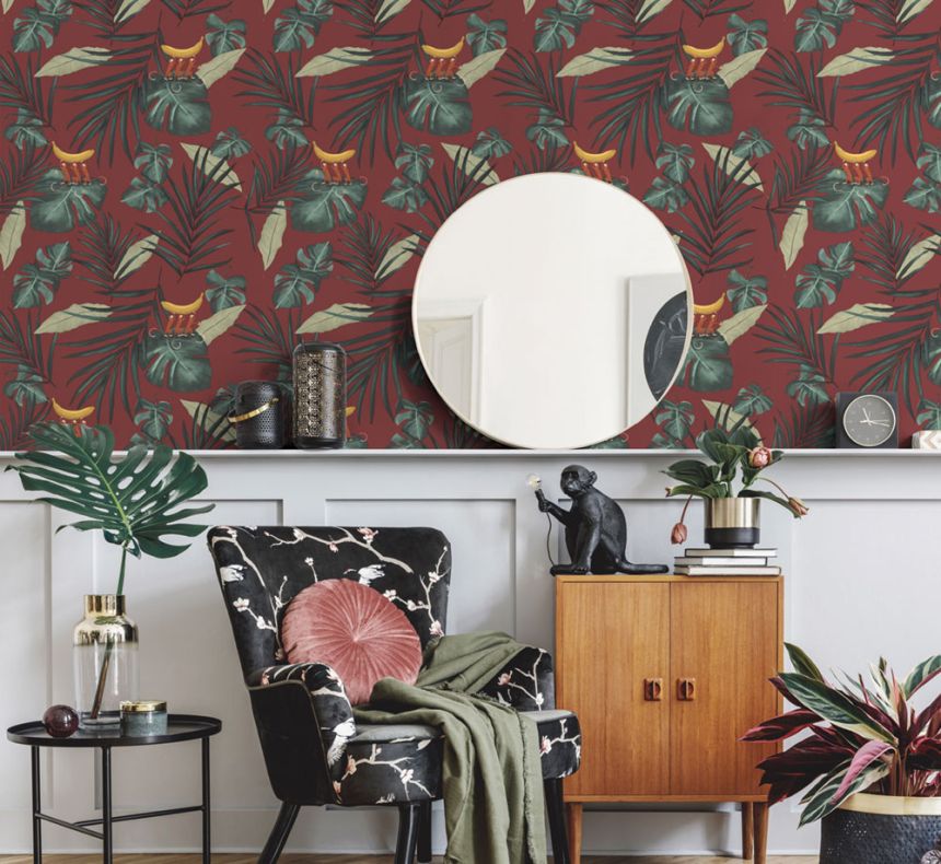 Türkisfarbene Tapete, Natur 6502-1, Batabasta, ICH Wallcoverings