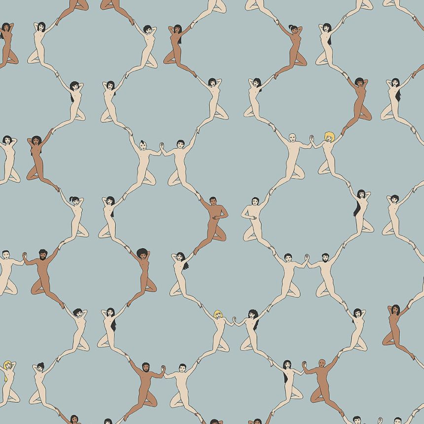 Moderne, blaue Tapete, Vliestapete 6500-1, Batabasta, ICH Wallcoverings