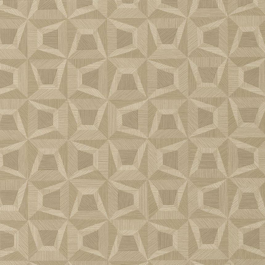 Braune Tapete mit geometrischen Mustern 31906, Textilia, Limonta