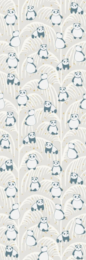 Children's mural non-woven wallpaper 399121, Panda Palm, 93 x 280 cm, Mini Me, Eijffinger