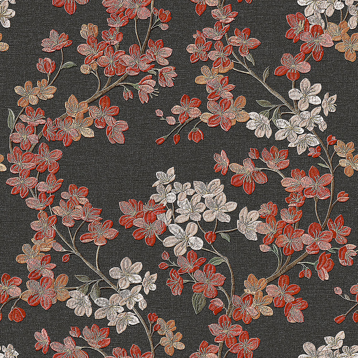 Schwarze Luxustapete Blumen GR322207, Grace, Design ID