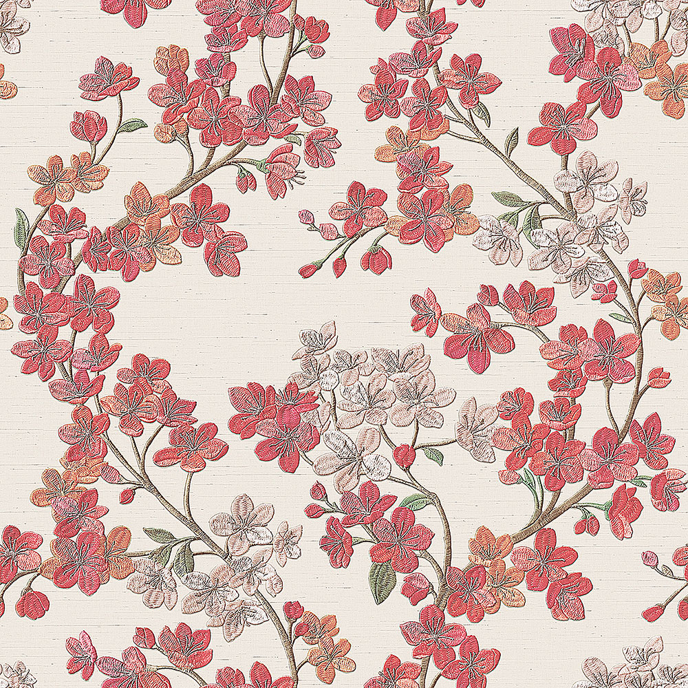 Cremefarbene Luxustapete Blumen GR322203, Grace, Design ID