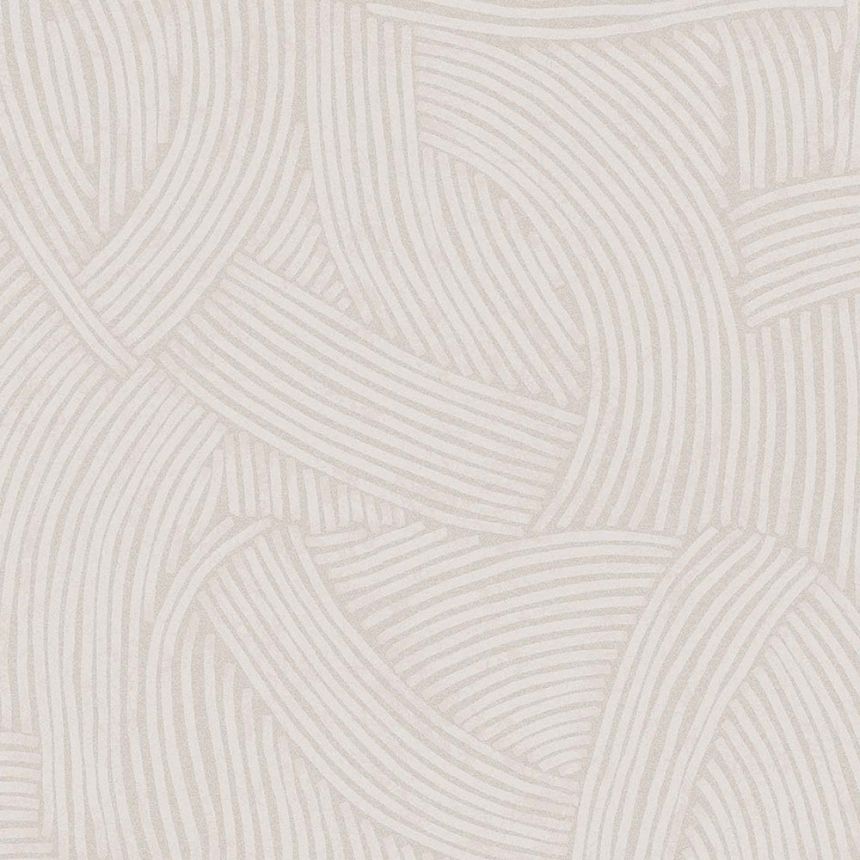 Cremefarbene Tapete mit grafischem Ethno-Muster 318010, Twist, Eijffinger