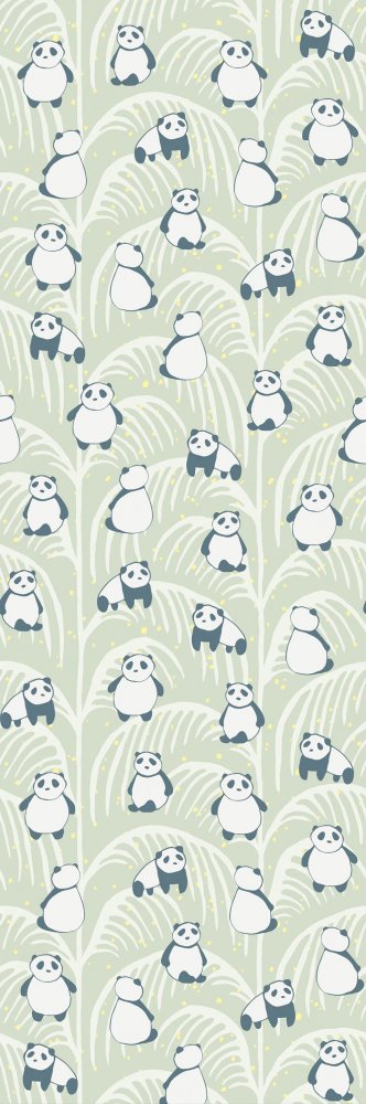 Children's mural non-woven wallpaper 399120, Panda Palm, 93 x 280 cm, Mini Me, Eijffinger