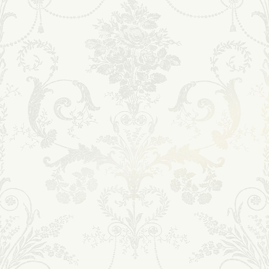 Tapete hellgrau mit floralen Ornamenten 113382, Laura Ashley, Graham & Brown