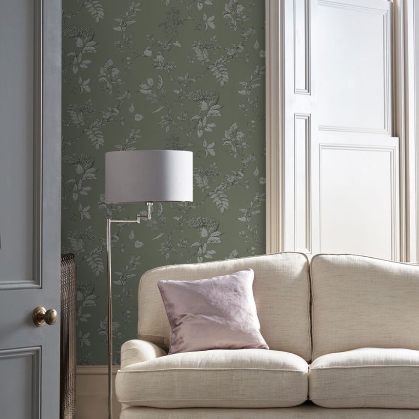Tapete mit Vogelbeeren 113348, Laura Ashley, Graham & Brown