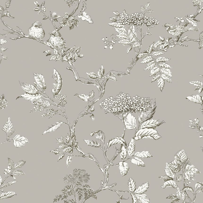 Tapete mit Vogelbeeren 113347, Laura Ashley, Graham & Brown