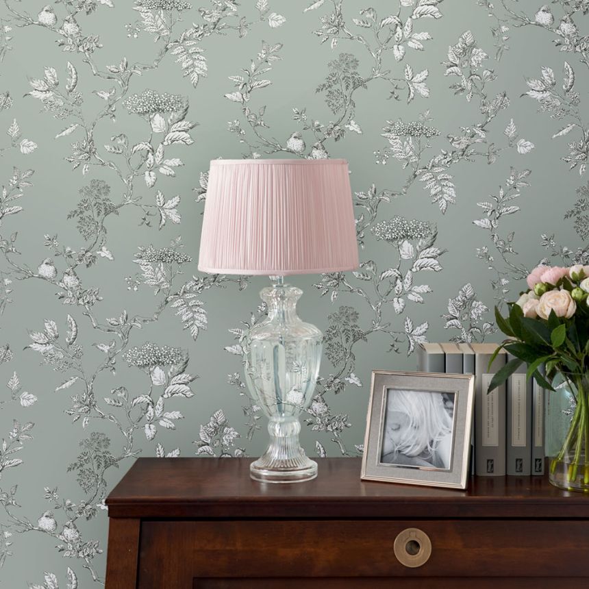 Tapete mit Vogelbeeren 113345, Laura Ashley, Graham & Brown