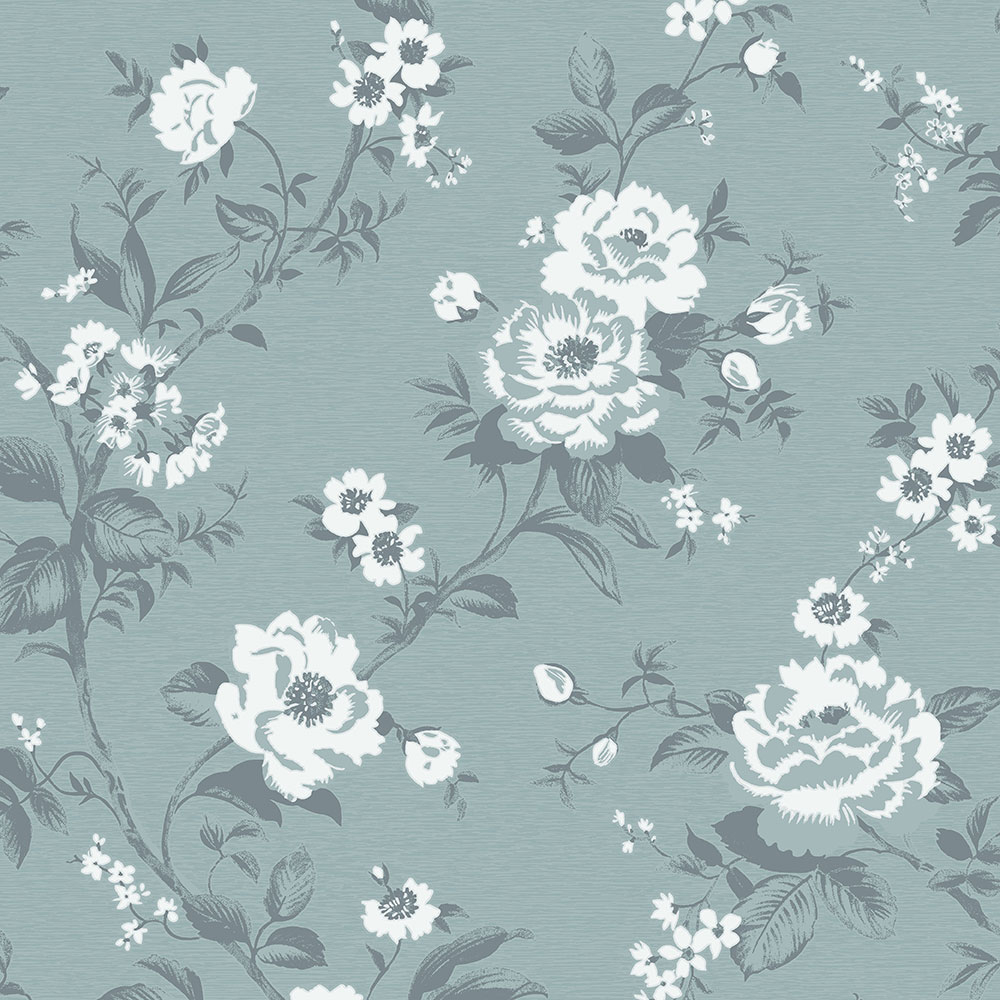 Blaue Tapete, Blumen, M57704, Adéle, Ugépa
