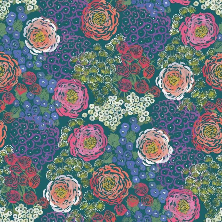 Frida Kahlo, Blumen - Vlies Fototapete 392571, Folk Fantastic, 300 x 300 cm, Carmen, Eijffinger