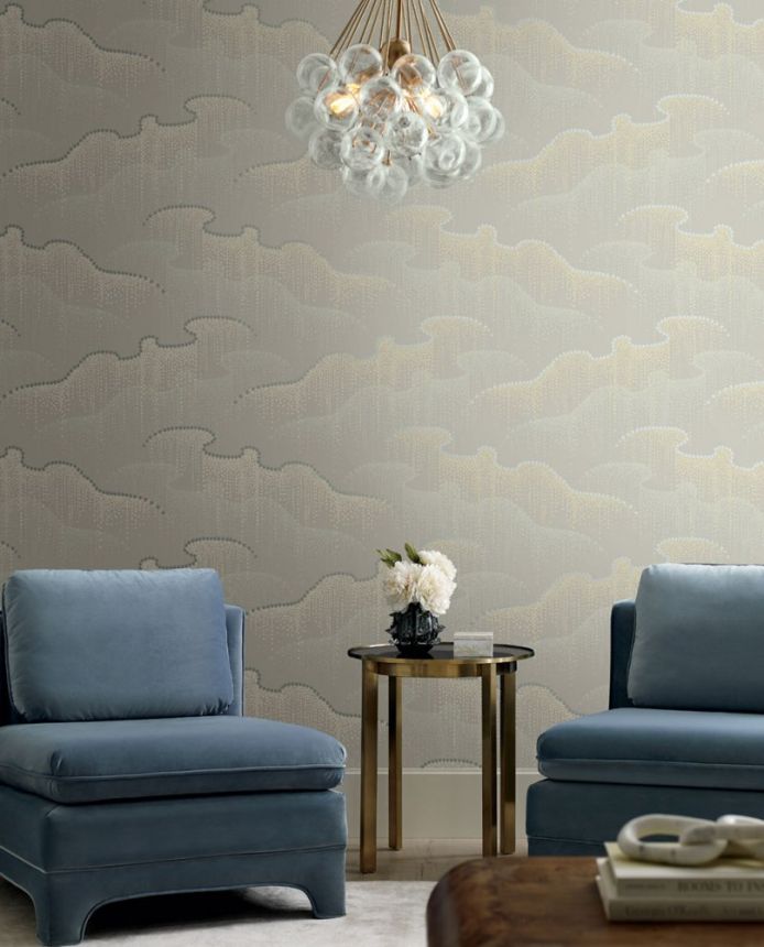 Graue Tapete, Tupfen, Perlen OS4265, Modern nature II, York