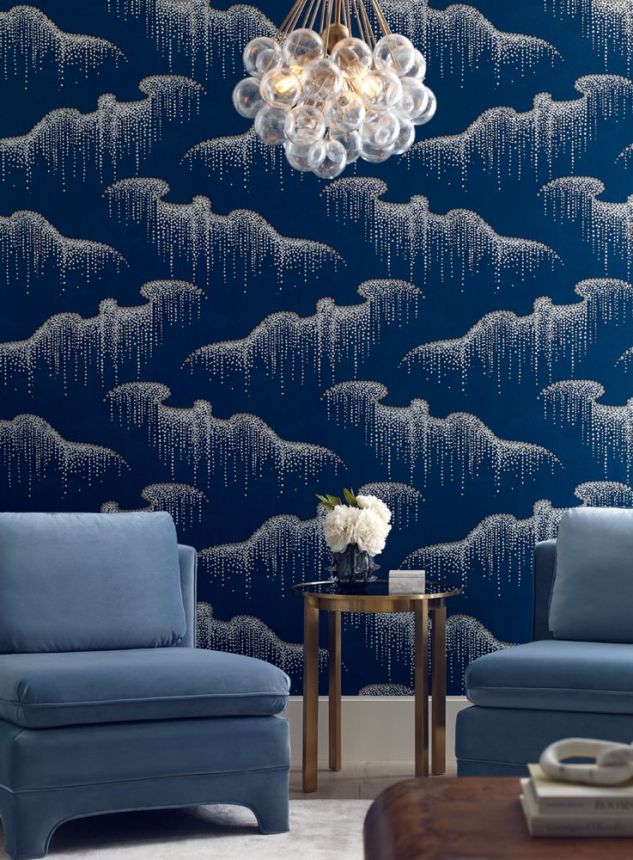 Blaue Tapete, Tupfen, Perlen OS4264, Modern nature II, York