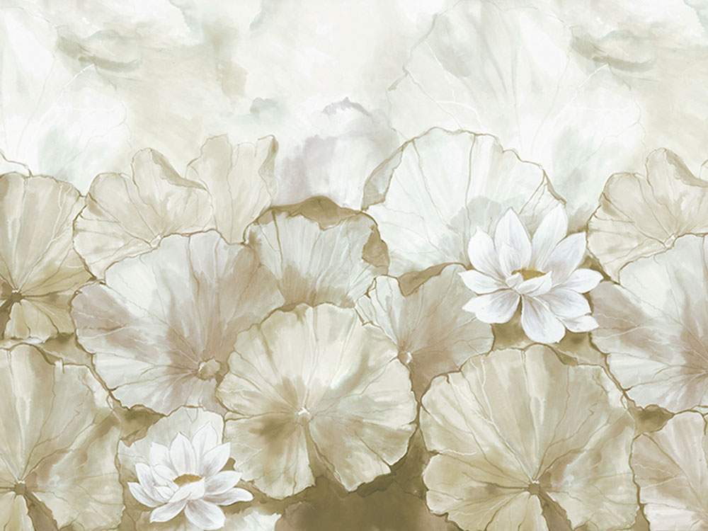Fototapete, Blumen mit Blättern, Z66875, 5,10 X 3 m, Satin Flowers, Zambaiti Parati