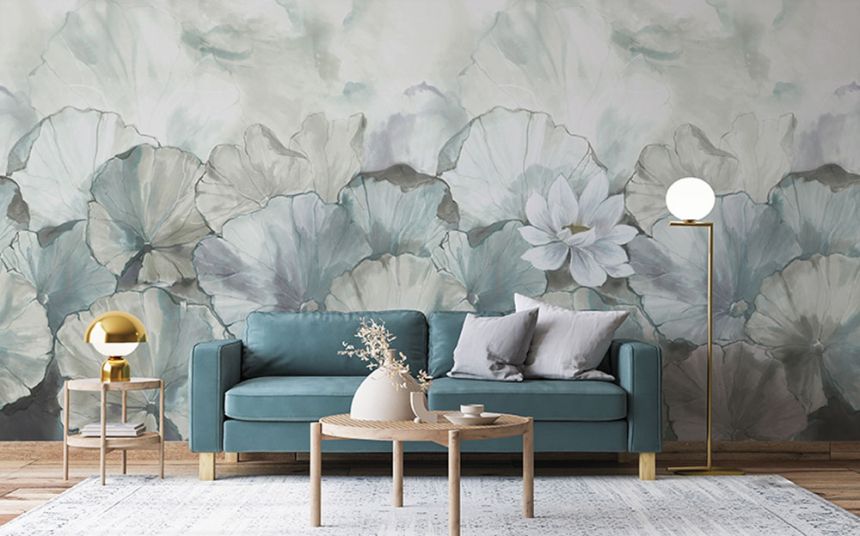 Fototapete, Blumen mit Blättern, Z66873, 5,10 X 3 m, Satin Flowers, Zambaiti Parati