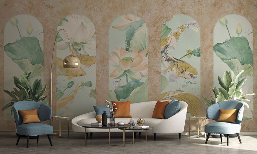 Fototapete, Arkade mit Wasseroberfläche, Z66867, 5,10 X 3 m, Satin Flowers, Zambaiti Parati