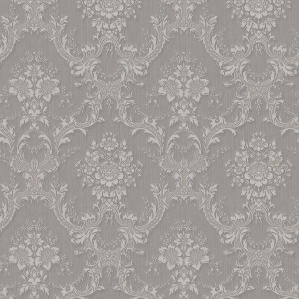 Graue Barocktapete, Z66841, Satin Flowers, Zambaiti Parati