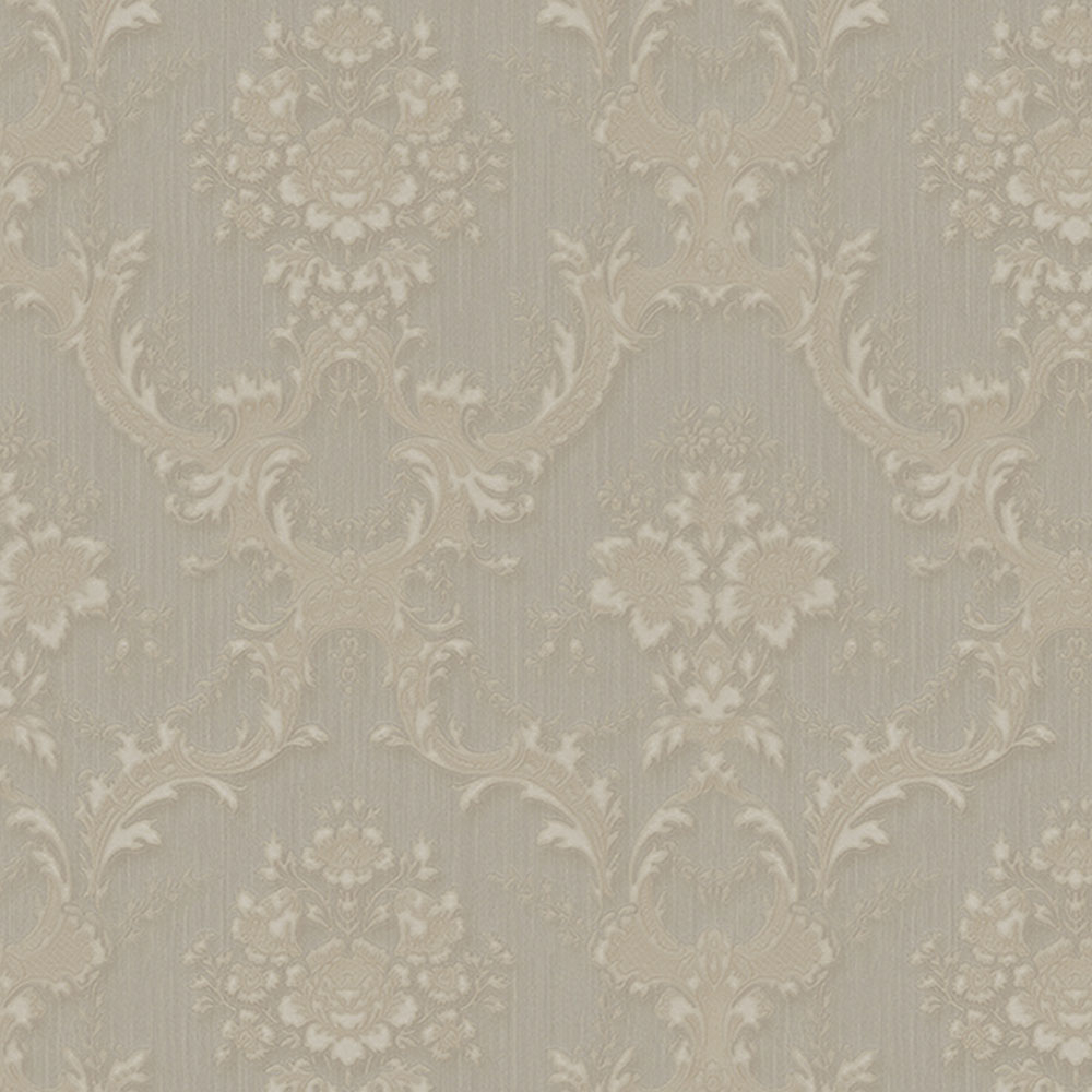 Beige Barock Tapete, Z66837, Satin Flowers, Zambaiti Parati