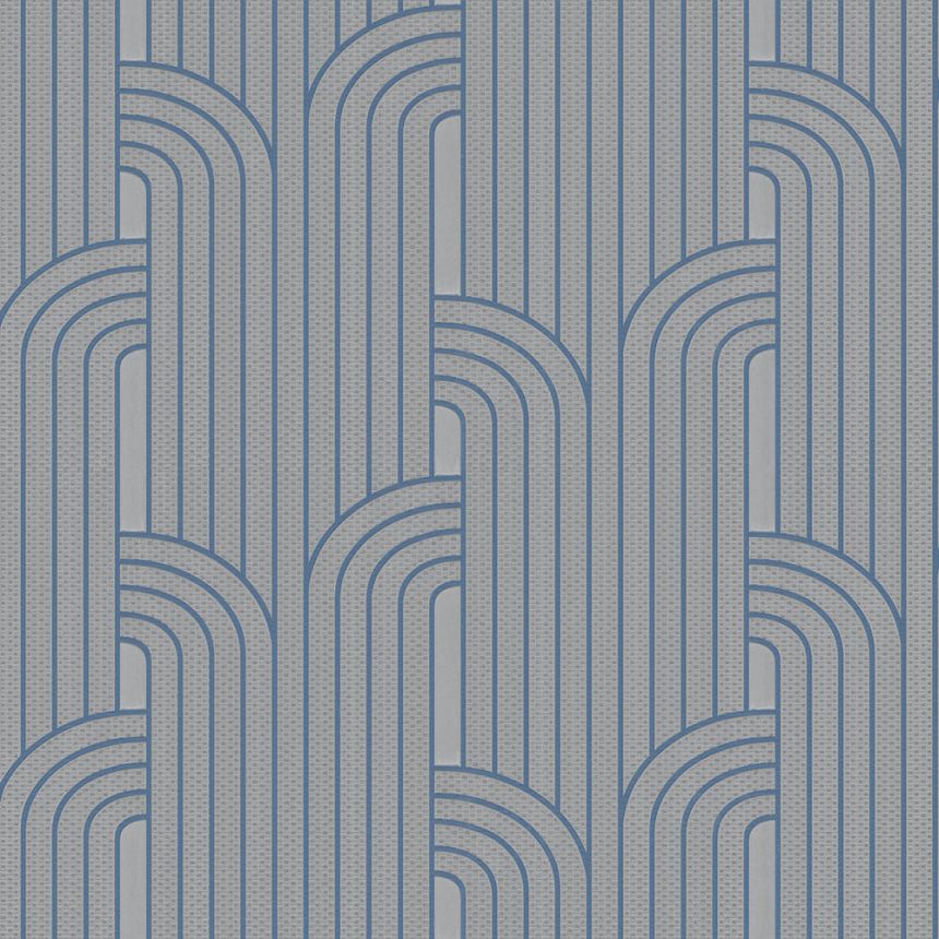 Silberne Luxustapete mit geometrischen Mustern Z76048, Vision, Zambaiti Parati